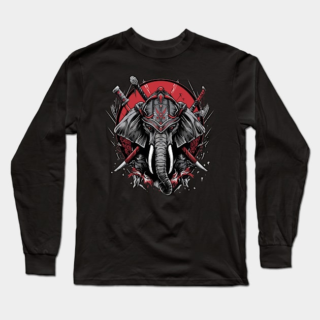 samurai elephant Long Sleeve T-Shirt by fancy ghost